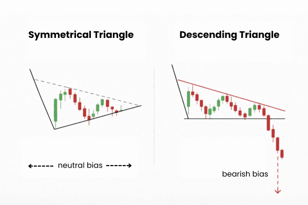 Symmetrical vs Descending Triangle 