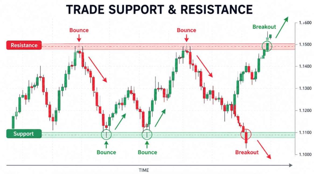 trade support and resistance