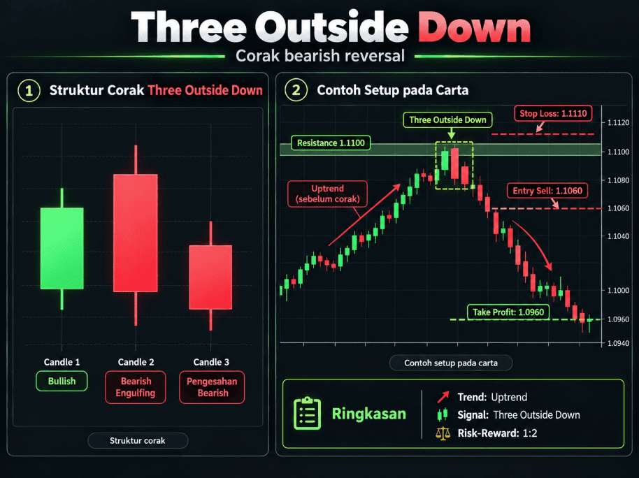 Three Outside Down Candlestick Pattern